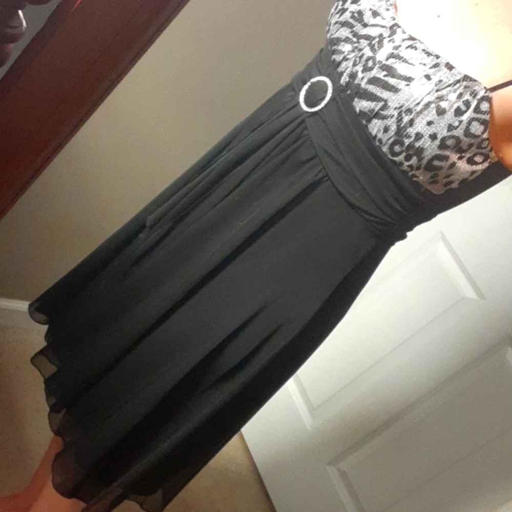 Leopard detail dress